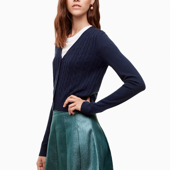 Aritzia Green Glitter Pleated Skirt Size 2 NWT - Picture 8 of 11